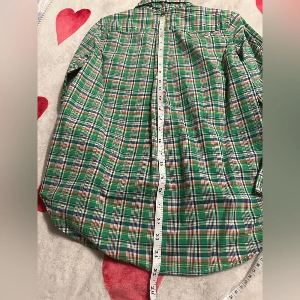 Ralph Lauren Green Plaid Kids Button Down Shirt
